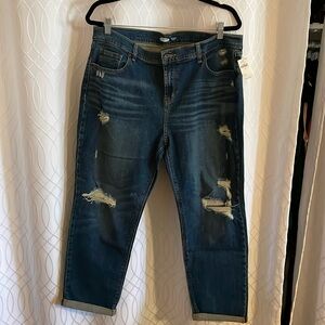 Old Navy women’s boyfriend mid rise cropped jeans SZ 14